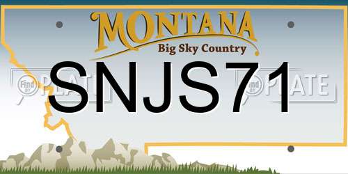 SNJS71 Montana License Plate