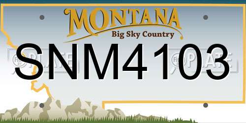 SNM4103 Montana License Plate
