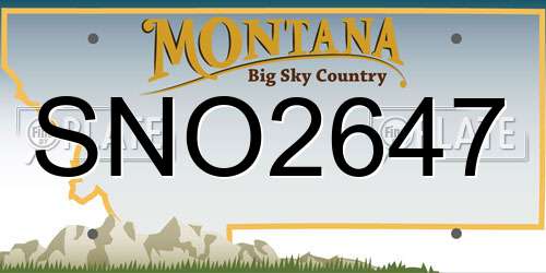 SNO2647 Montana License Plate