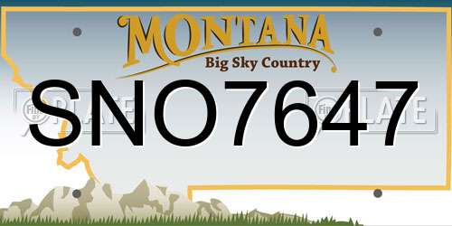 SNO7647 Montana License Plate