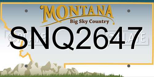 SNQ2647 Montana License Plate
