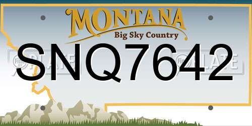 SNQ7642 Montana License Plate