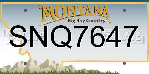 SNQ7647 Montana License Plate