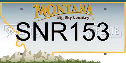 SNR153 Montana License Plate