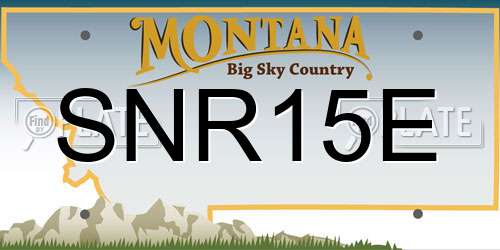 SNR15E Montana License Plate