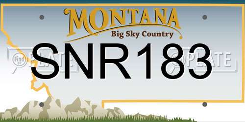 SNR183 Montana License Plate