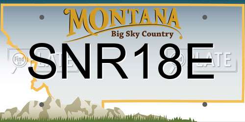 SNR18E Montana License Plate