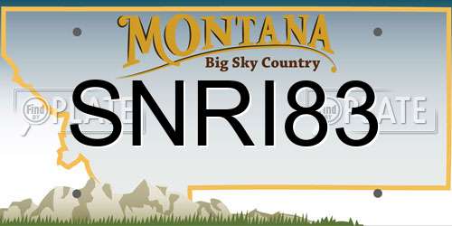 SNRI83 Montana License Plate