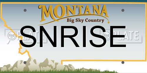 SNRISE Montana License Plate