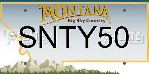 SNTY50 Montana License Plate
