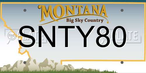 SNTY80 Montana License Plate