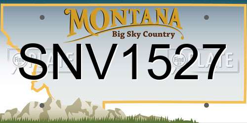 SNV1527 Montana License Plate