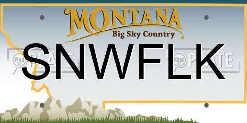 SNWFLK Montana License Plate