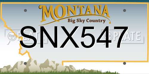 SNX547 Montana License Plate