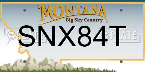 SNX84T Montana License Plate