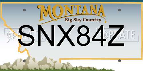 SNX84Z Montana License Plate