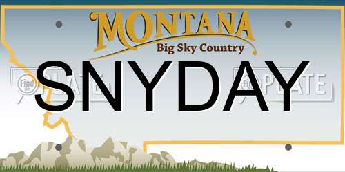 SNYDAY Montana License Plate