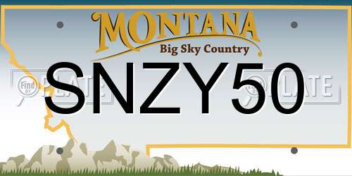 SNZY50 Montana License Plate