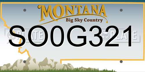 SO0G321 Montana License Plate