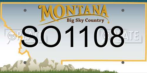SO1108 Montana License Plate