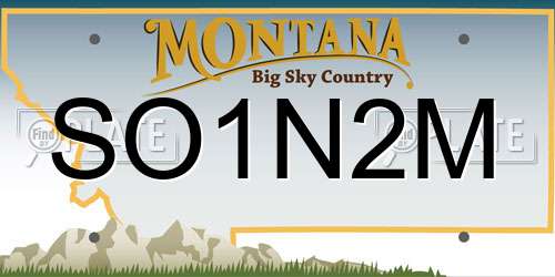 SO1N2M Montana License Plate