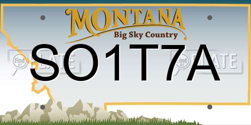 SO1T7A Montana License Plate