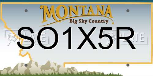 SO1X5R Montana License Plate