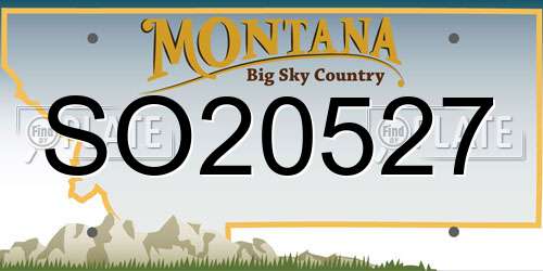 SO20527 Montana License Plate
