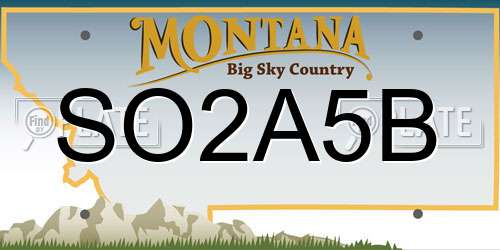 SO2A5B Montana License Plate