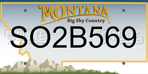 SO2B569 Montana License Plate