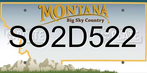 SO2D522 Montana License Plate