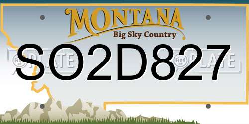 SO2D827 Montana License Plate
