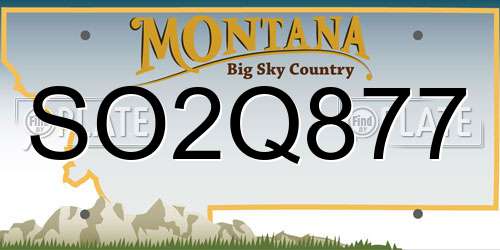 SO2Q877 Montana License Plate