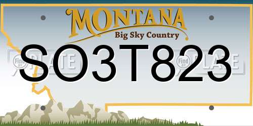 SO3T823 Montana License Plate