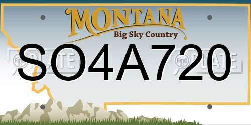 SO4A720 Montana License Plate