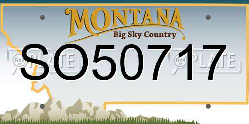 SO50717 Montana License Plate