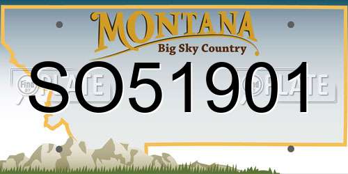 SO51901 Montana License Plate
