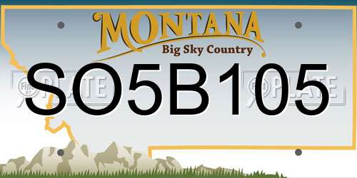SO5B105 Montana License Plate