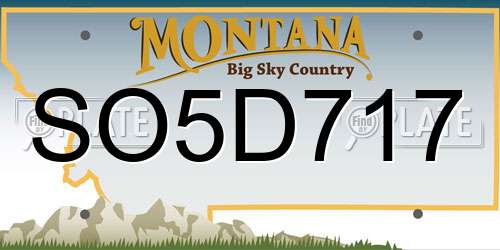 SO5D717 Montana License Plate