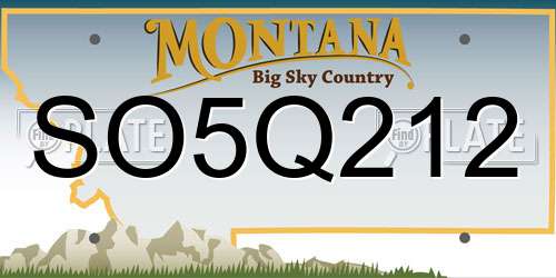 SO5Q212 Montana License Plate