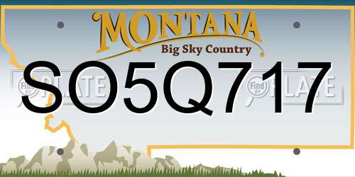 SO5Q717 Montana License Plate