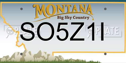 SO5Z1I Montana License Plate