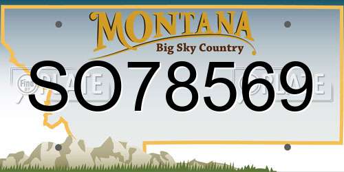 SO78569 Montana License Plate