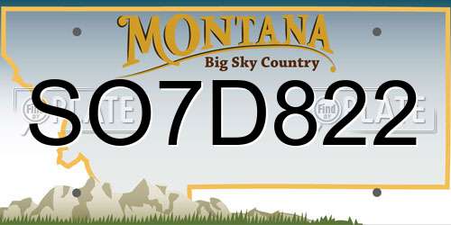 SO7D822 Montana License Plate
