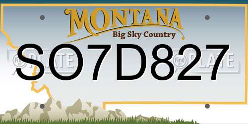 SO7D827 Montana License Plate