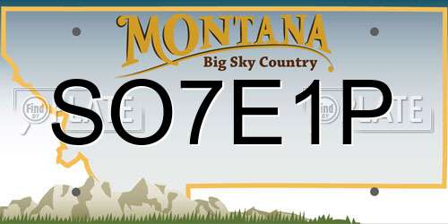 SO7E1P Montana License Plate