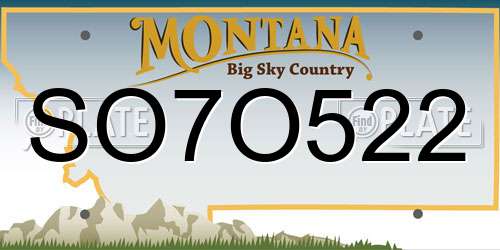 SO7O522 Montana License Plate