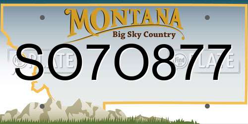 SO7O877 Montana License Plate