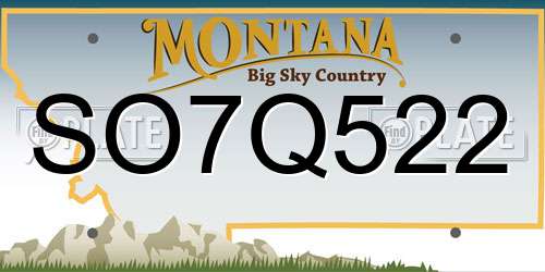 SO7Q522 Montana License Plate