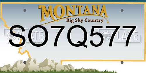 SO7Q577 Montana License Plate